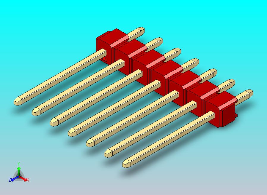 DS1021排针 红色 1x07p 100mil 类型5 版本1.0.zip