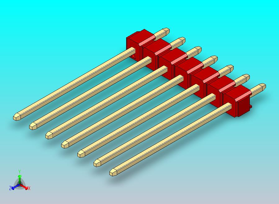 DS1021排针 红色 1x07p 100mil 类型19 版本1.0.zip