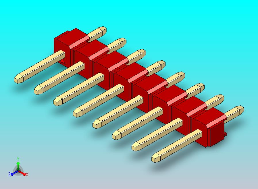 DS1021排针 红色 1x08p 100mil 类型1 版本1.0.zip
