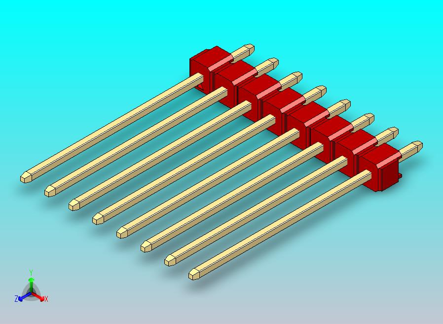 DS1021排针 红色 1x08p 100mil 类型19 版本1.0.zip