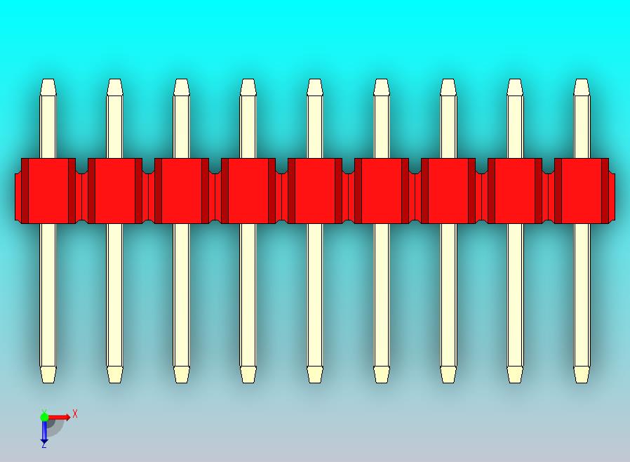 DS1021排针 红色 1x09p 100mil 类型1 版本1.0.zip