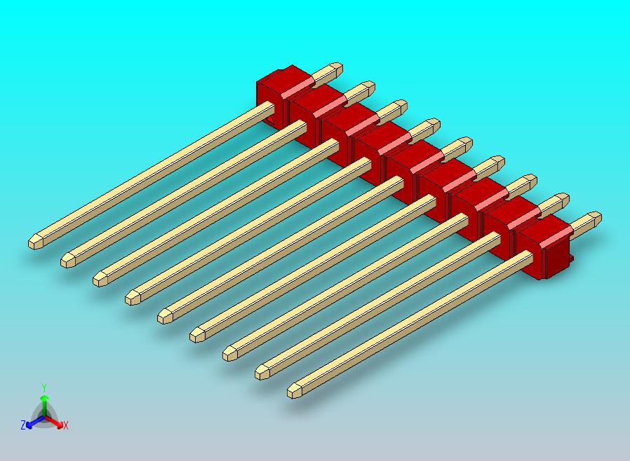 DS1021排针 红色 1x09p 100mil 类型19 版本1.0.zip