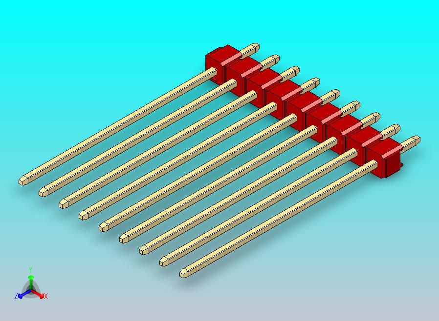 DS1021排针 红色 1x09p 100mil 类型43 版本1.0.zip