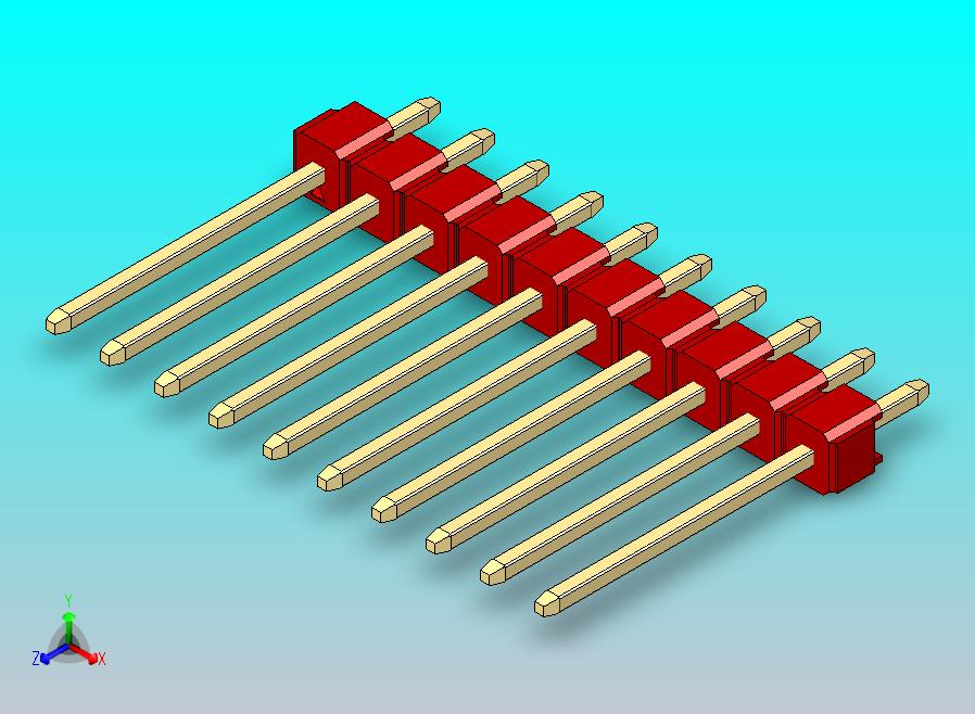 DS1021排针 红色 1x10p 100mil 类型5 版本1.0.zip