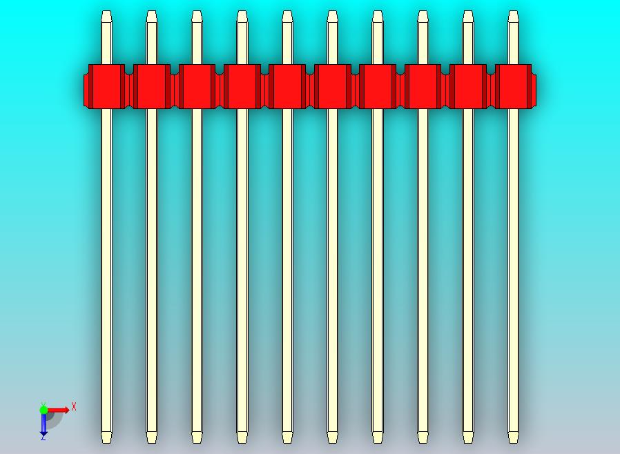 DS1021排针 红色 1x10p 100mil 类型19 版本1.0.zip