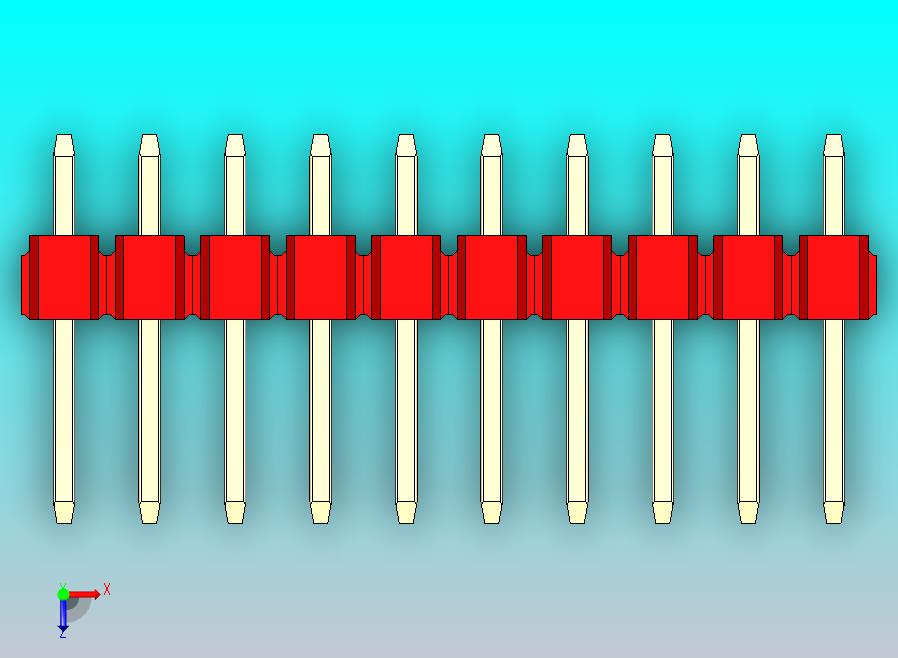 DS1021排针 红色 1x10P 100密尔 类型1 版本1.0.zip