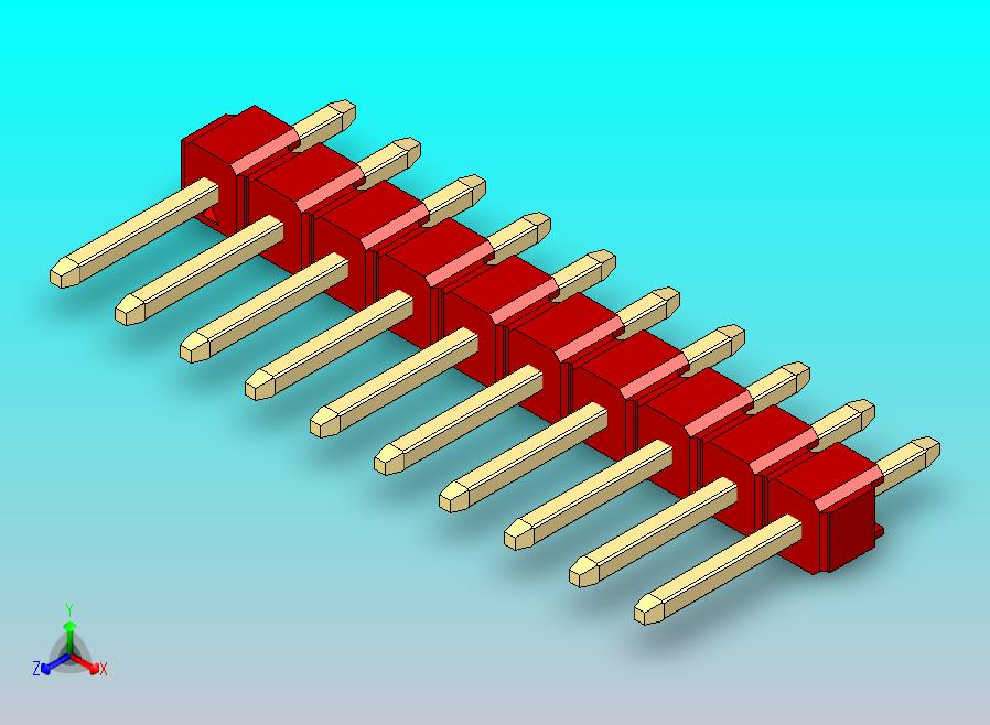 DS1021排针 红色 1x10P 100密尔 类型1 版本1.0.zip