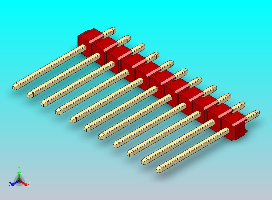 DS1021排针 红色 1x11p 100mil 类型5 版本1.0.zip