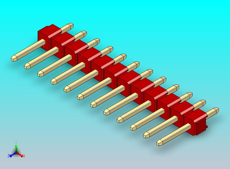 DS1021排针 红色 1x12p 100mil 类型1 版本1.0.zip