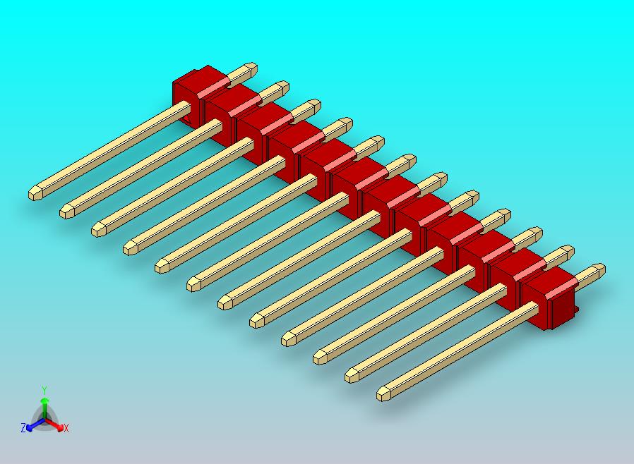 DS1021排针 红色 1x12p 100mil 类型5 版本1.0.zip