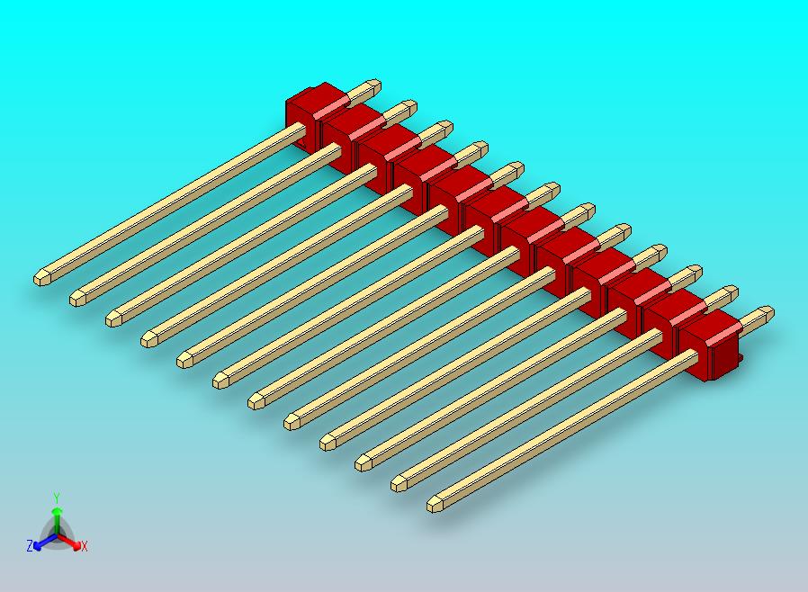 DS1021排针 红色 1x12p 100mil 类型19 版本1.0.zip