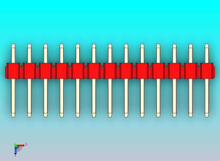 DS1021排针 红色 1x13p 100mil 类型1 版本1.0.zip