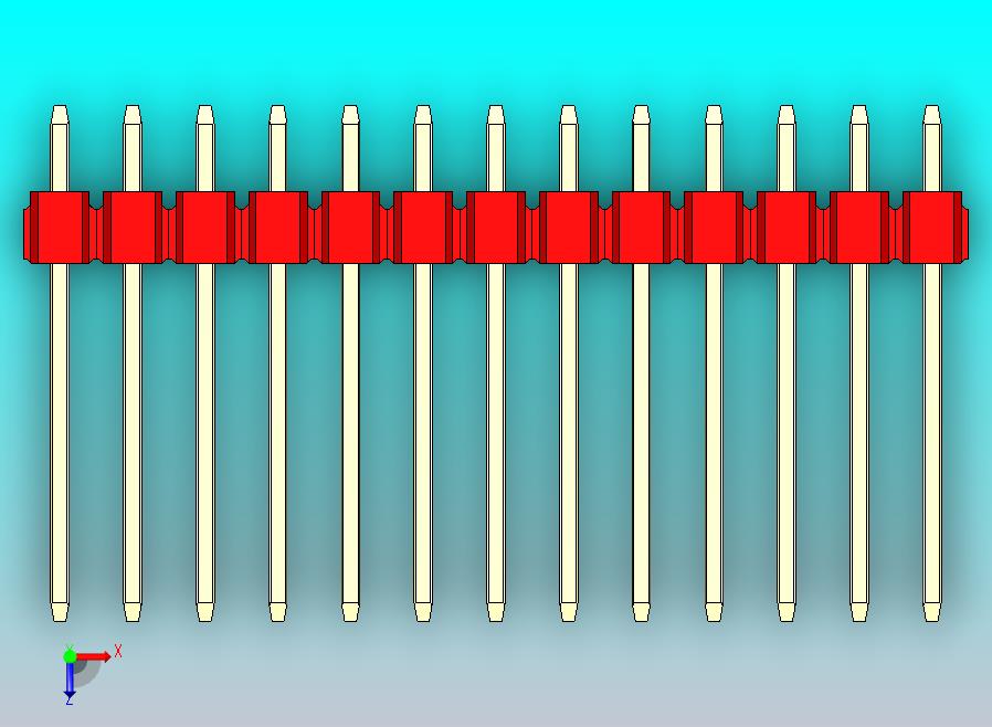 DS1021排针 红色 1x13p 100mil 类型5 版本1.0.zip