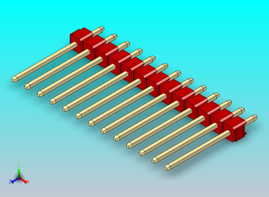 DS1021排针 红色 1x13p 100mil 类型5 版本1.0.zip