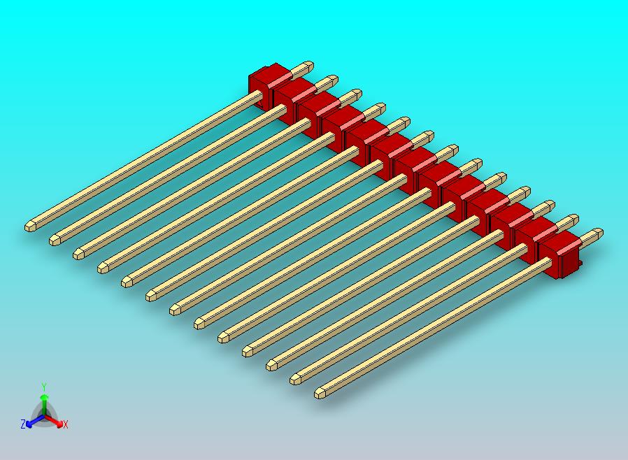 DS1021排针 红色 1x13p 100mil 类型43 版本1.0.zip