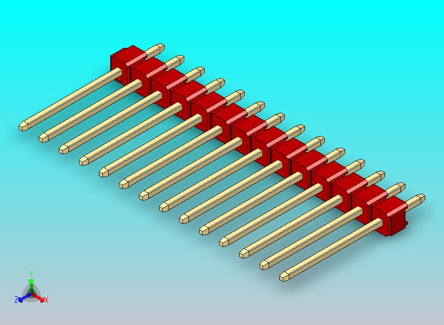 DS1021排针 红色 1x14p 100mil 类型5 版本1.0.zip