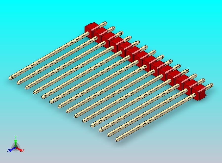 DS1021排针 红色 1x14p 100mil 类型43 版本1.0.zip