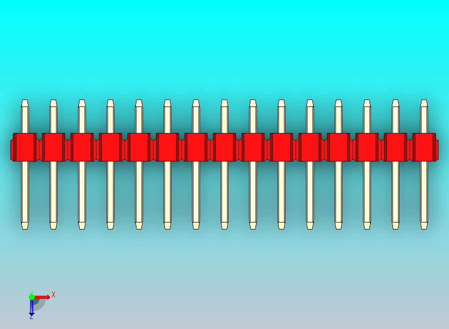 DS1021排针 红色 1x15p 100mil 类型1 版本1.0.zip