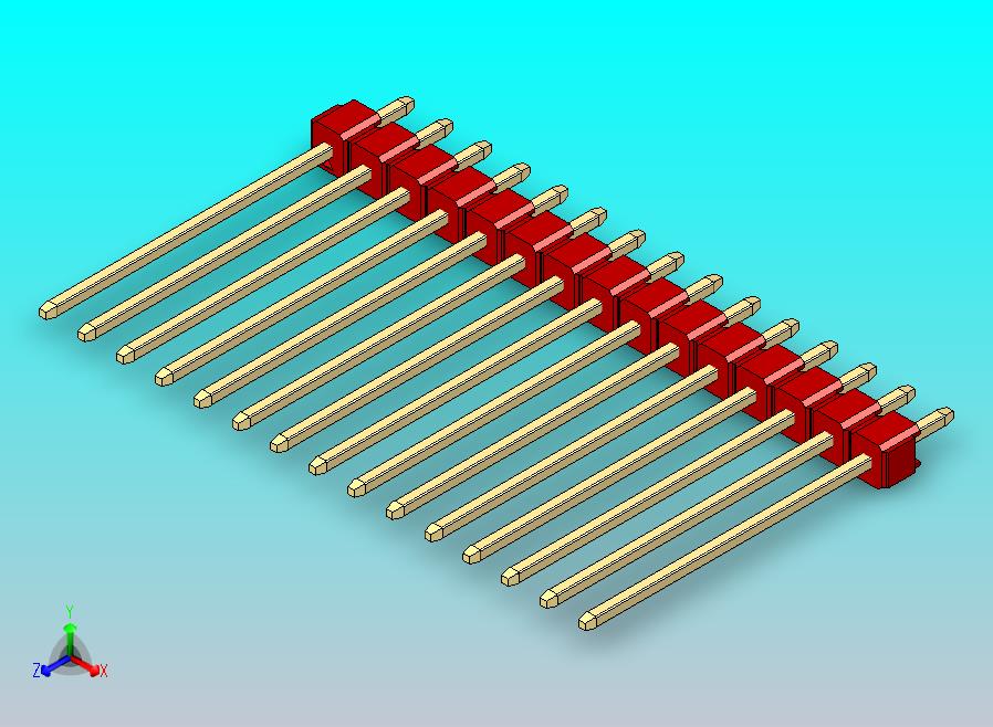 DS1021排针 红色 1x15p 100mil 类型19 版本1.0.zip