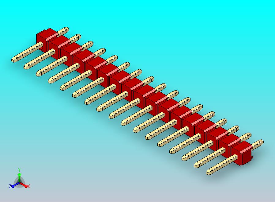 DS1021排针 红色 1x17p 100mil 类型1 版本1.0.zip
