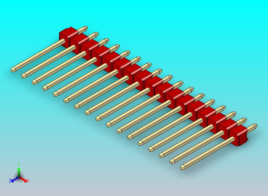 DS1021排针 红色 1x17p 100mil 类型5 版本1.0.zip