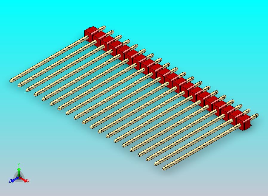 DS1021排针 红色 1x20p 100mil 类型43 版本1.0.zip