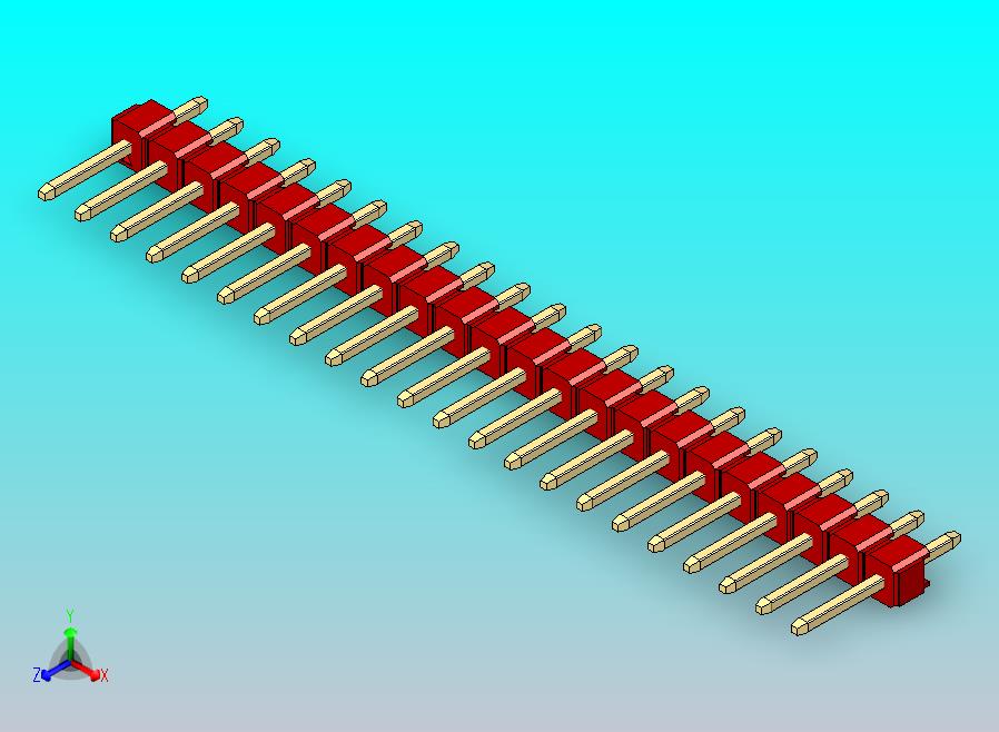 DS1021排针 红色 1x22p 100mil 类型1 版本1.0.zip