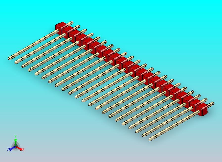 DS1021排针 红色 1x22p 100mil 类型19 版本1.0.zip