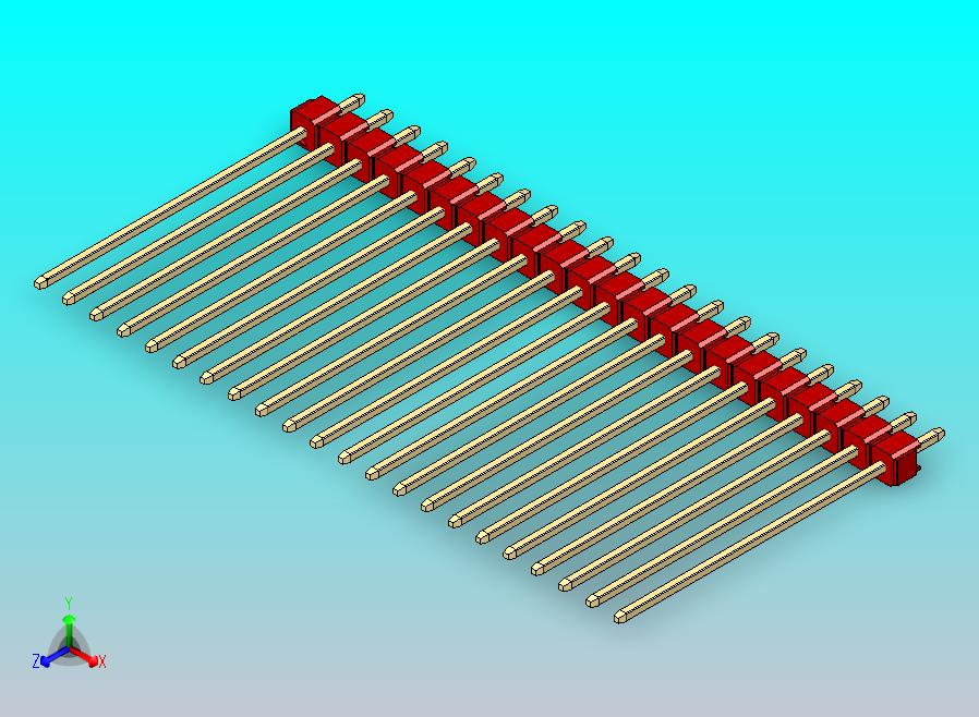 DS1021排针 红色 1x22p 100mil 类型43 版本1.0.zip