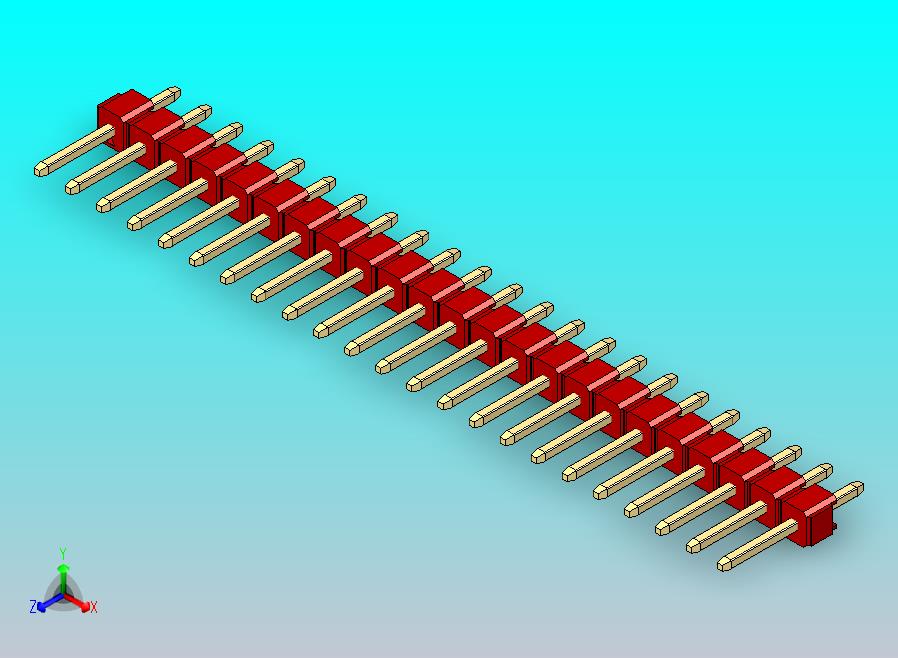 DS1021排针 红色 1x23p 100mil 类型1 版本1.0.zip