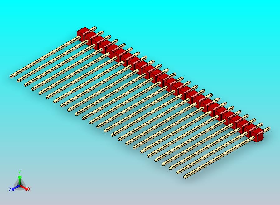 DS1021排针 红色 1x25p 100mil 类型43 版本1.0.zip