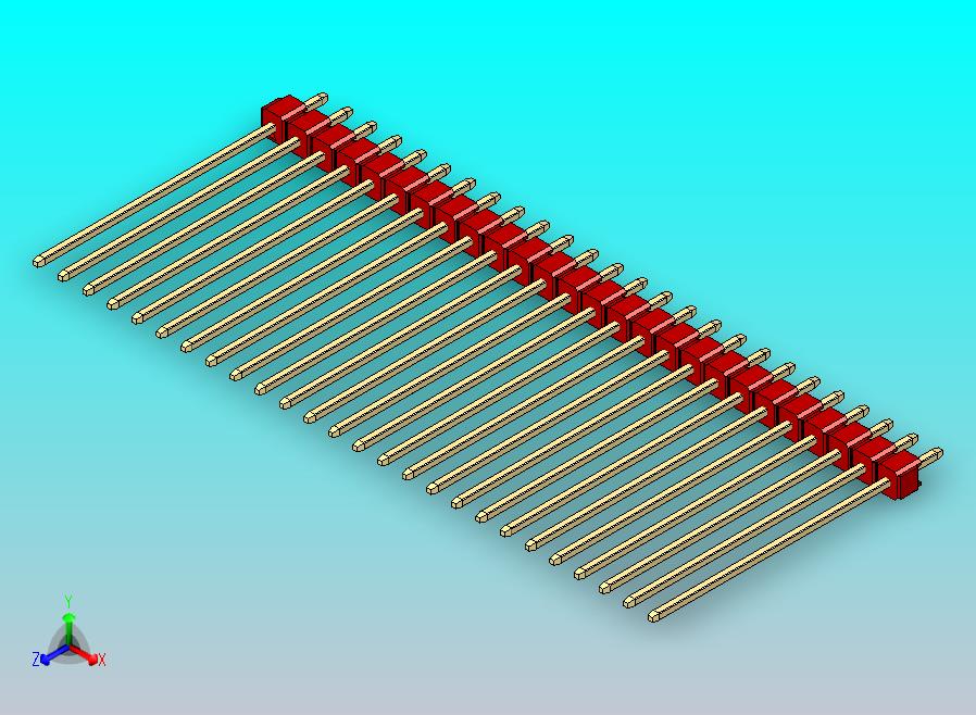 DS1021排针 红色 1x26p 100mil 类型43 版本1.0.zip