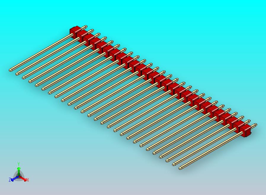 DS1021排针 红色 1x27p 100mil 类型43 版本1.0.zip