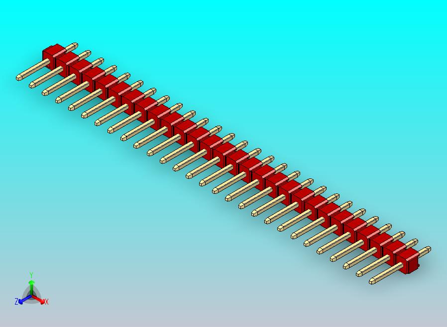 DS1021排针 红色 1x28p 100mil 类型1 版本1.0.zip