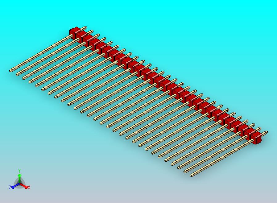 DS1021排针 红色 1x29页 100mil 类型43 版本1.0.zip