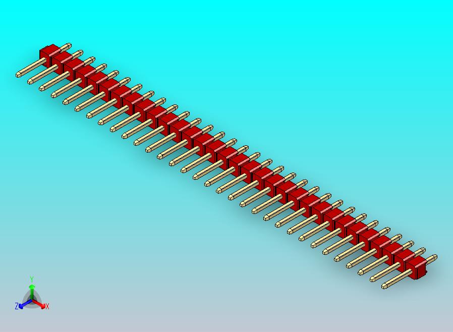 DS1021排针 红色 1x32P 100mil 类型1 版本1.0.zip