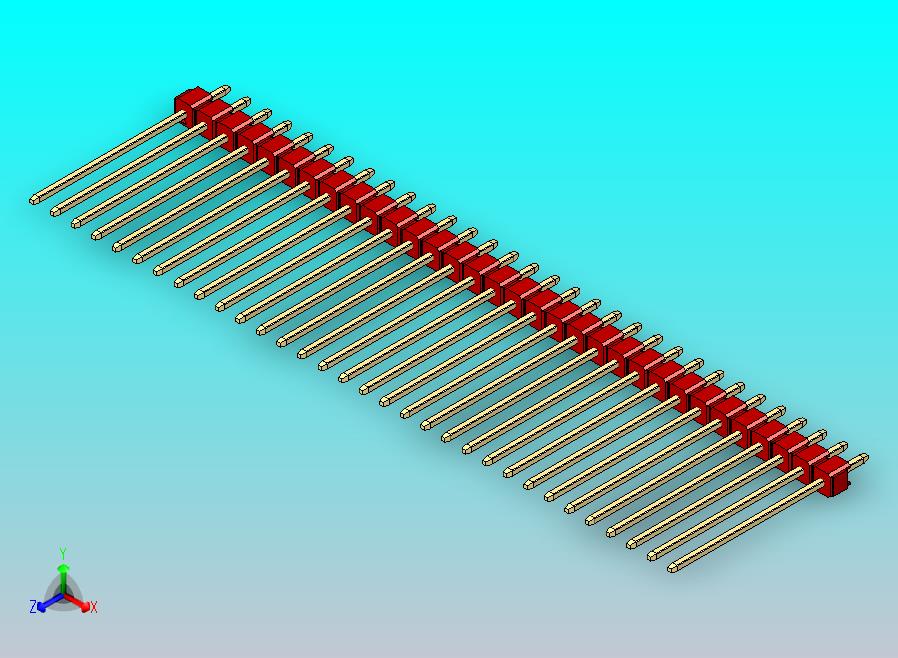 DS1021排针 红色 1x32P 100密尔 类型19 版本1.0.zip