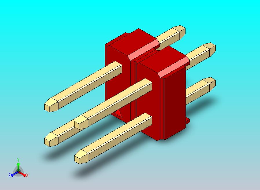 DS1021排针 红色 2x02p 100mil 类型1 版本1.0.zip