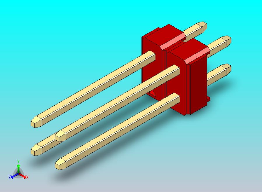 DS1021排针 红色 2x02p 100mil 类型5 版本1.0.zip