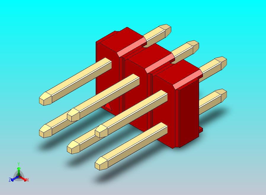 DS1021排针 红色 2x03p 100mil 类型1 版本1.0.zip