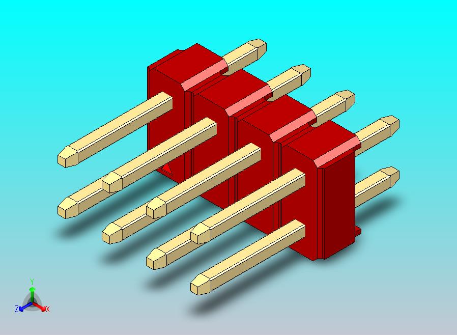 DS1021排针 红色 2x04p 100mil 类型1 版本1.0.zip