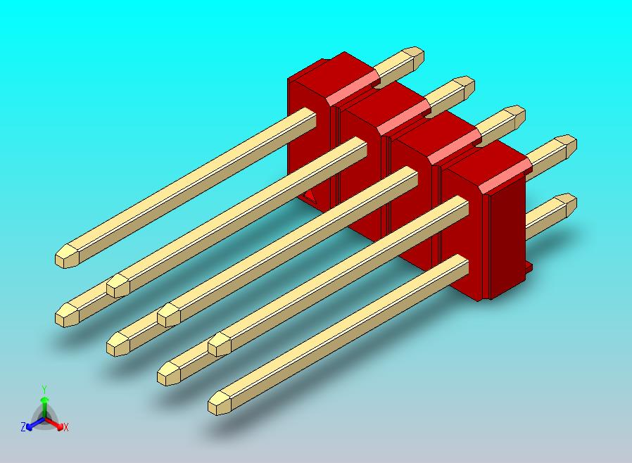 DS1021排针 红色 2x04p 100mil 类型5 版本1.0.zip