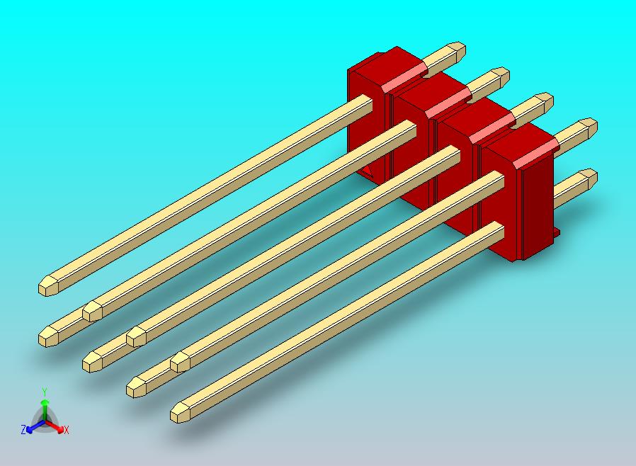 DS1021排针 红色 2x04p 100mil 类型19 版本1.0.zip