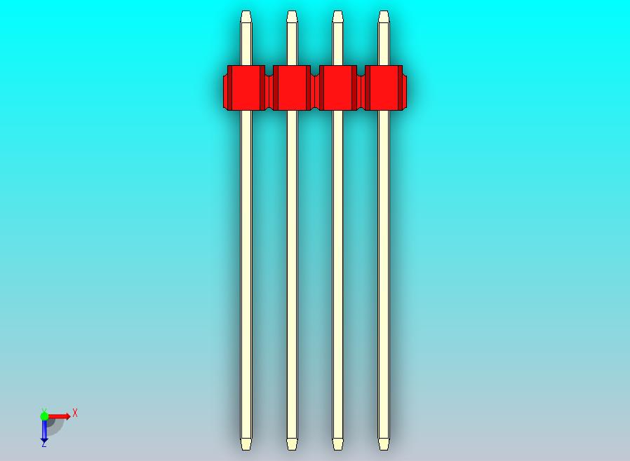 DS1021排针 红色 2x04p 100mil 类型19 版本1.0.zip