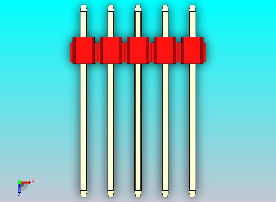 DS1021排针 红色 2x05p 100mil 类型5 版本1.0.zip