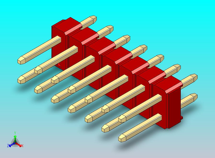 DS1021排针 红色 2x07p 100mil 类型1 版本1.0.zip