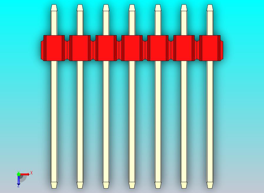 DS1021排针 红色 2x07p 100mil 类型5 版本1.0.zip