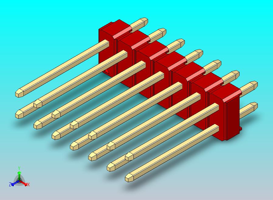 DS1021排针 红色 2x07p 100mil 类型5 版本1.0.zip