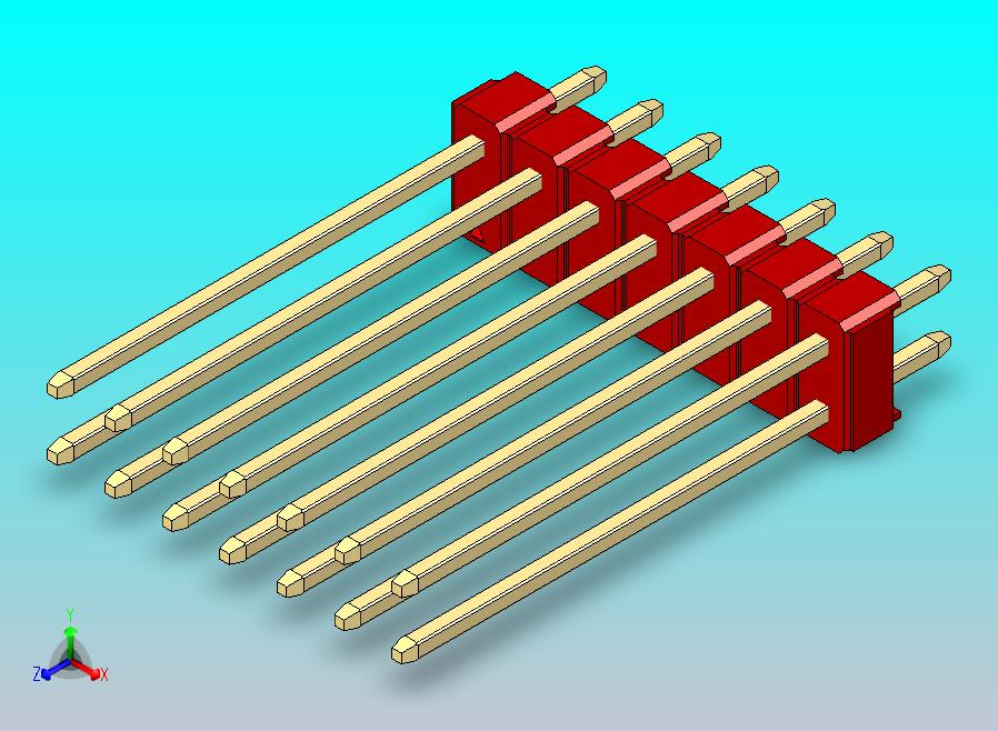 DS1021排针 红色 2x07p 100mil 类型19 版本1.0.zip