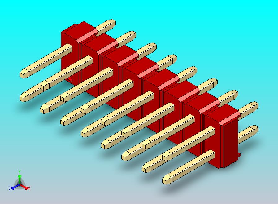 DS1021排针 红色 2x08p 100mil 类型1 版本1.0.zip